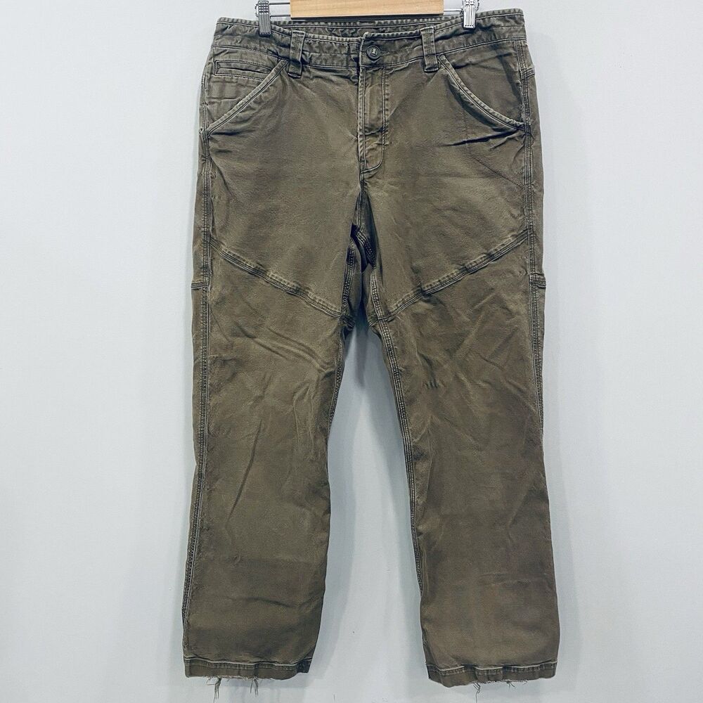 THE NORTH FACE Men 38 Army Green Outdoor Hiking Ripstop Utility Distressed Pants